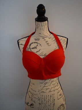 Red Retro style Amourri Bathing Suit top with underwire